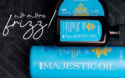 Luxe Majestic Oil Lustrous Hairspray infuses shine and fights frizz and humidity with a unique blend of 100% Morroccan A…