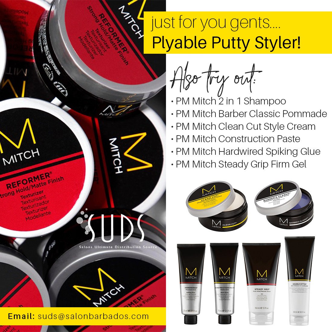 We know our stylish dudes swear by @paulmitchell’s  MITCH Reformer Texturizing Hair Putty….