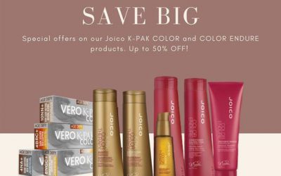 Amazing offers on our JOICO COLOR ENDURE & K-PAK COLOR products! Save big when you order with SUDS….