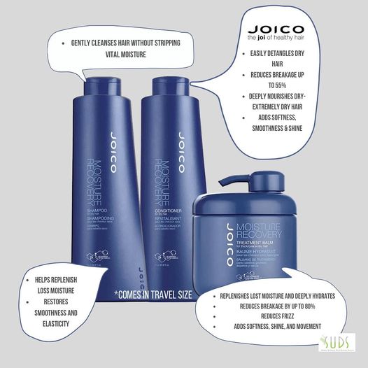 Try Joico’s moisture Recovery line for dry, thirsty hair. This formula will help replenish the moisture in those strands…