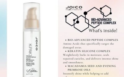 Have a go at Joico’s K-Pak Protect & Shine Serum! This high gloss serum will help boost shine, fight frizz & help protec…